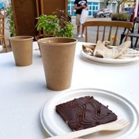 Raw chocolate cake... YUM! at Galleri Stenhallen Café in Borgholm