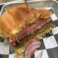 Veggie burger   at Palm House in San Francisco