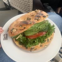vegan bagel at Coffee Fellows - Checkpoint Charlie in Berlin