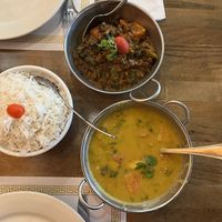 Bindi masala, tadka dal & rice  at Maharaja in Charlottesville
