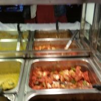 The vegan food is at the back and has signs to mark what is vegan.
 at Maharaja in Charlottesville