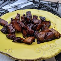 Caramelized potatoes at Capra in San Jose