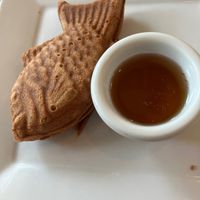 Red bean waffle with syrup at Cafe Taiyaki 52 in Halifax