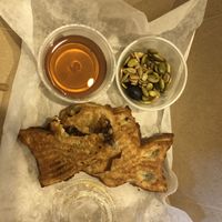 Vegan maple cinnamon seeds waffles.  at Cafe Taiyaki 52 in Halifax