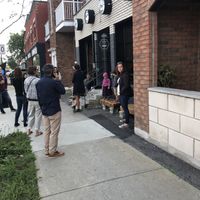 The café is really popular  at Paquebot in Montreal