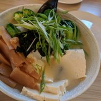 Vegan miso ramen with tofu and extra veggie at Simply Ramen in Albany