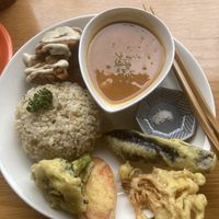 Lunch set  at Marugoto Vegan Dining Asakusa in Tokyo