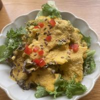 It comes with salad  at Marugoto Vegan Dining Asakusa in Tokyo