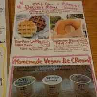 Dessert menu at Marugoto Vegan Dining Asakusa in Tokyo