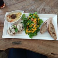 Falafel and hummus meal at Marugoto Vegan Dining Asakusa in Tokyo