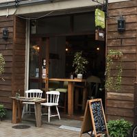Outside the cafe at Marugoto Vegan Dining Asakusa in Tokyo