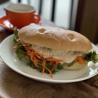 Falafel Burger at Marugoto Vegan Dining Asakusa in Tokyo