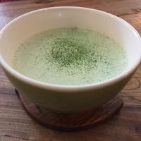 Vegan matcha latte at Marugoto Vegan Dining Asakusa in Tokyo