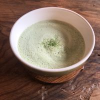 Matcha latte at Marugoto Vegan Dining Asakusa in Tokyo