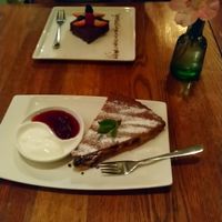 Raw chocolate cake and raisin cake at Cafe Botanika in St Petersburg