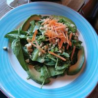 Vegan Salad with avocado dressing at Cafe Botanika in St Petersburg