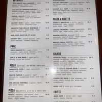 Vegan menu at Rococo in St Kilda