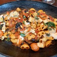 Macaroni alla Norma with vegan cheese   at Rococo in St Kilda