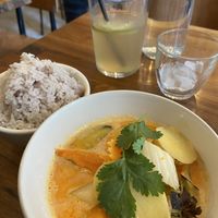 Massaman Thai Curry with rice 16,-  at Kapunka Vegan in Paris