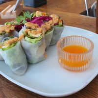 Spring rolls - the sauce was delicious! at Kapunka Vegan in Paris
