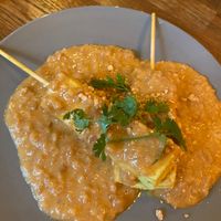 Tofu satay skewers at Kapunka Vegan in Paris