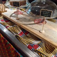 Vegan cakes, raw cakes in the fridge at Kilimanjaro Take Me Away in Amsterdam