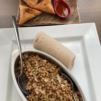 Azifa lentils and samosas  at Kilimanjaro Take Me Away in Amsterdam