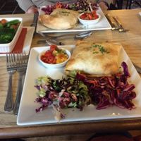 vegan Jerk spiced sweet potato tortilla wrap at The Vegetarian Red Lion in Ipswich