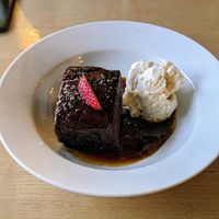 Sticky toffee pudding at The Vegetarian Red Lion in Ipswich