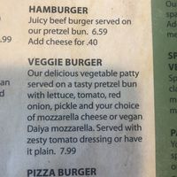 Veggie Burger description  at Upper Crust Pizza in Chamberlain