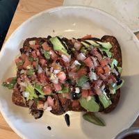 Avocado toast - the pico has jalapeños so it’s got some heat   at Ranch Camp in Stowe