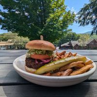 Falafel burger at Ranch Camp in Stowe