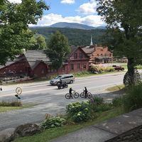 View from the outdoor seating  at Ranch Camp in Stowe