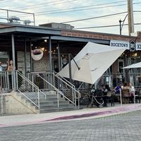 Small outdoor seating area by the door  at BoBoKo in Harrisonburg