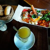 Vegan food and ginger tea at Nah am Wasser - Neukölln at Nah am Wasser - Neukölln in Berlin