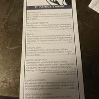 St. Patrick’s menu with vegan specials  at ERIS Brewery and Cider House in Chicago