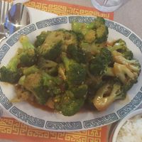 Broccoli with garlic sauce delicious hints of orange and sesame  at Peking House in Homestead