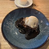 Brownie with Salted Caramel Ice-Cream  at The Riverside in Dunblane