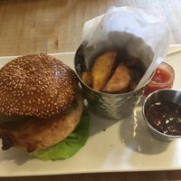 Vegan burger  at The Riverside in Dunblane