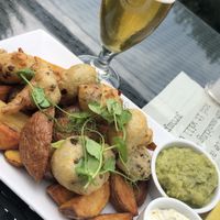 Cauliflower scampi with potatoes (vegan) at The Riverside in Dunblane