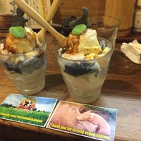 Vegan ice cream and yogurt parfaits  at Hekkoro in Fujisawa