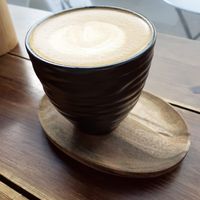 Almond latte at Hampton & Vouis in Manchester