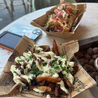 Fries (not vegan — my dad ordered this) at Cool Cats in Chamonix-mont-blanc