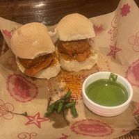  Vada Pav: Fried Potato dumplings covered with Chickpea flour in soft Vegan Pav laced with our Signature Chutney's  at Masala Dosa Street Kitchen - MDSK in Phnom Penh