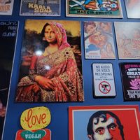 Movie posters -- see the Monalisa with henna :). at Masala Dosa Street Kitchen - MDSK in Phnom Penh