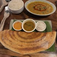 Dhabha Dal Fry & rice, tofu dosa  at Masala Dosa Street Kitchen - MDSK in Phnom Penh