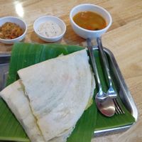 masala dosa with chutney and sambar at Masala Dosa Street Kitchen - MDSK in Phnom Penh