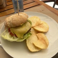 Vegan burger   at Legends Cafe in Lugo