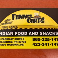 Their card.  at Raj's Funnel Cakes in Gatlinburg