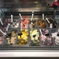 12 vegan flavours, in a separate cabinet to the dairy options at Hoorays Gelato Kitchen in Stratford-upon-avon